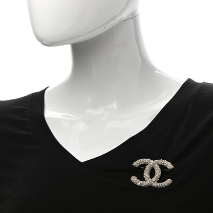 Chanel Crystal Pearl Caviar CC Brooch Gold 2 of 5