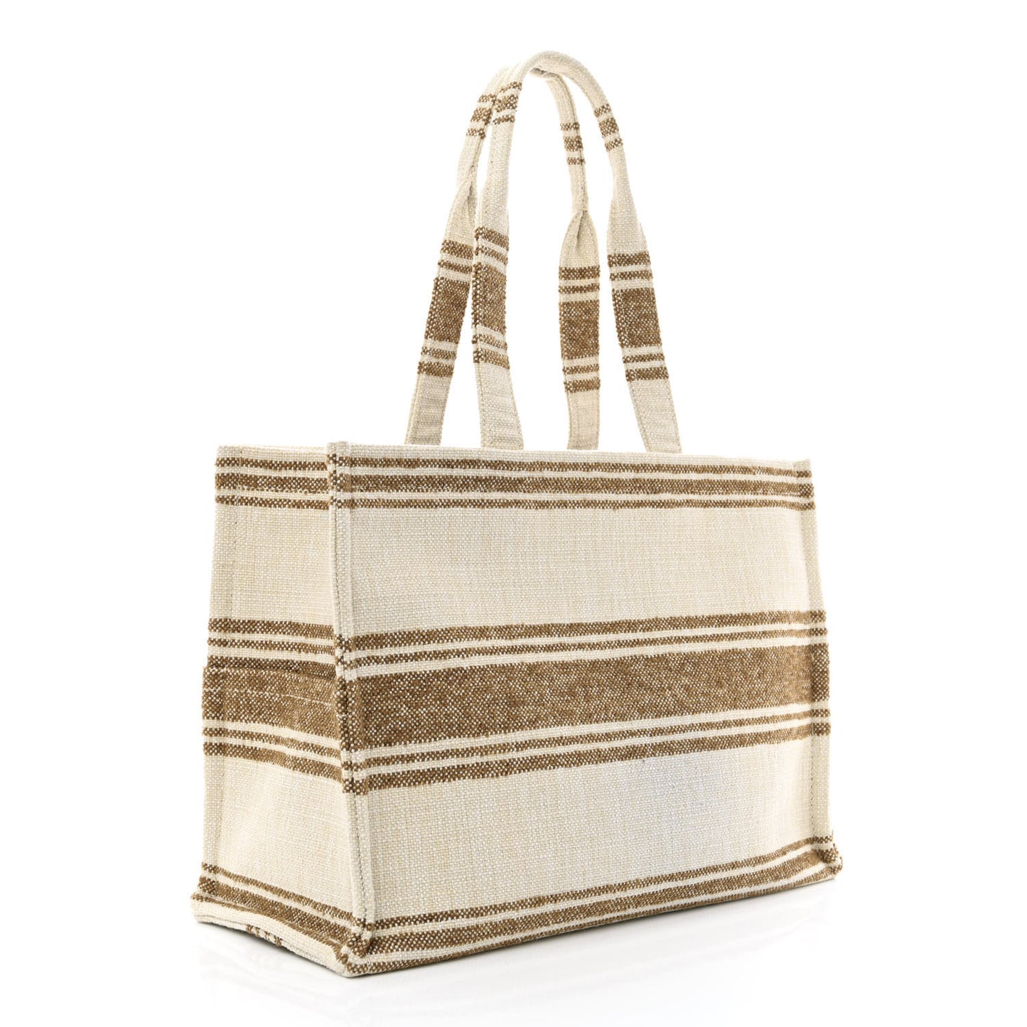 Canvas Calfskin Jacquard Cabas Tobacco Tan