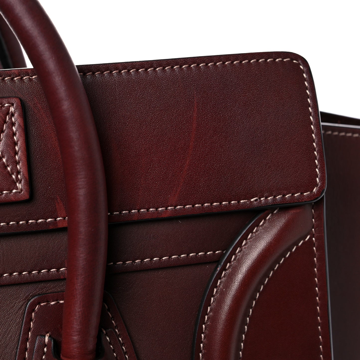 Smooth Calfskin Micro Luggage Burgundy