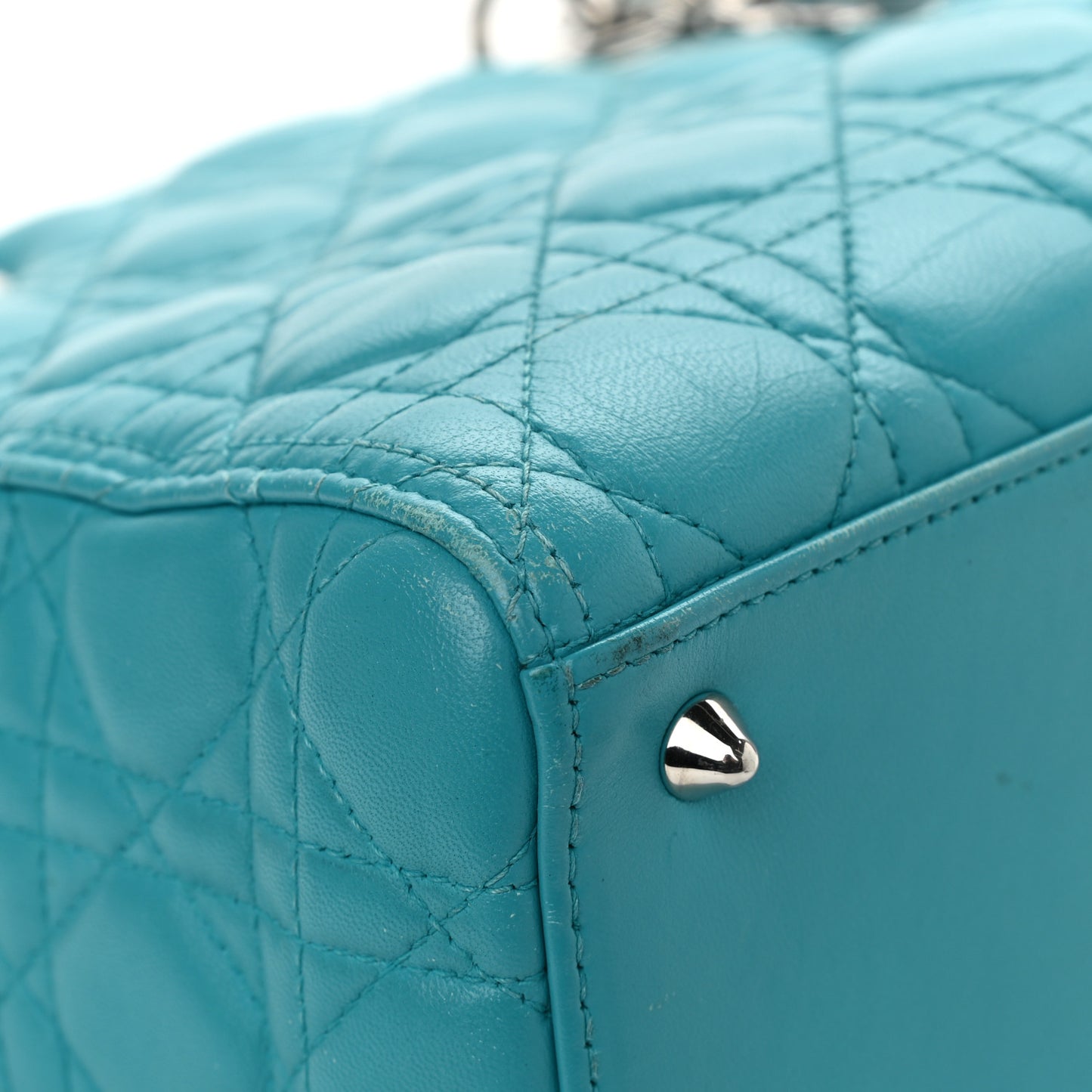 Lambskin Cannage Medium Lady Dior Turquoise