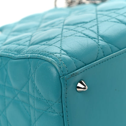 Christian Dior Lambskin Cannage Medium Lady Dior Turquoise 11 of 20