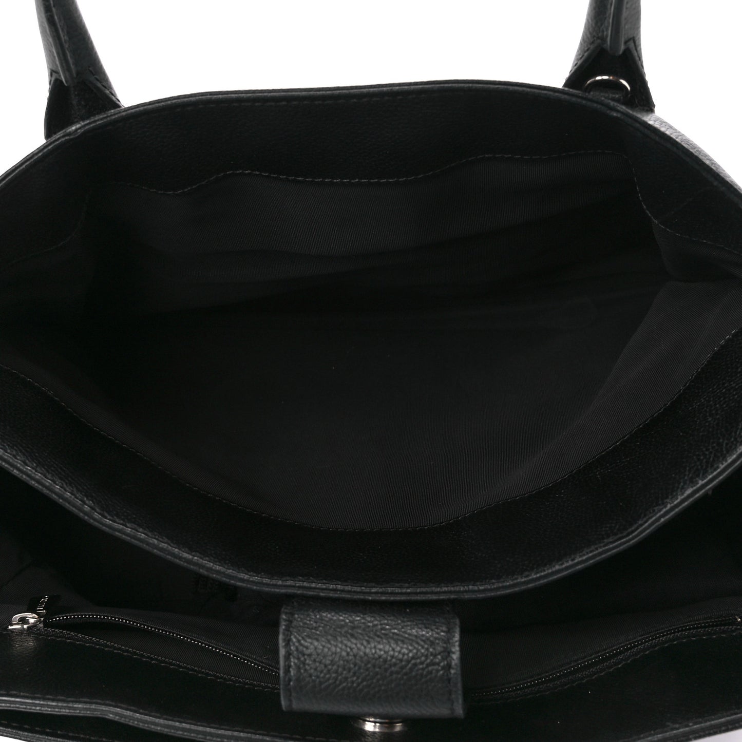 Calfskin Cerf Executive Shopper Tote Black