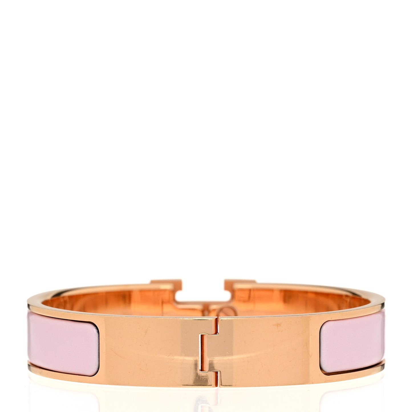 Enamel Narrow Clic Clac H Bracelet PM Rose Candeur
