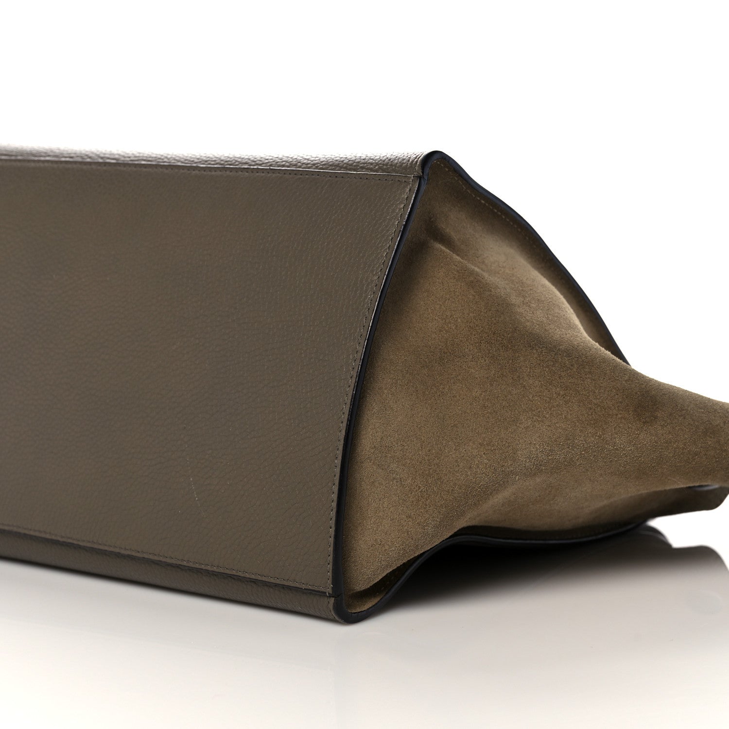 Celine Drummed Calfskin Suede Medium Trapeze Souris 8 of 26