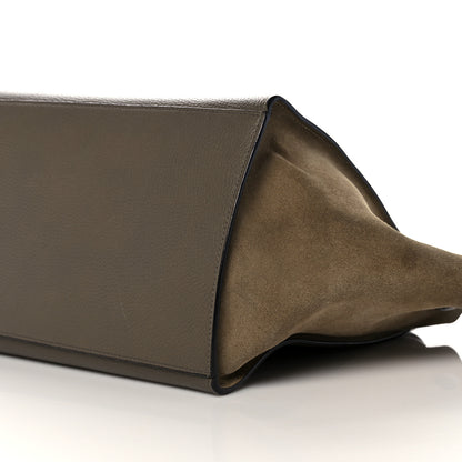 Celine Drummed Calfskin Suede Medium Trapeze Souris 8 of 26