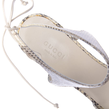 Gucci Snakeskin Sandals 7.5 Roccia Mystic White 8 of 11