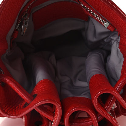 Alexander Wang Pebbled Lambskin Small Diego Bucket Bag Red Nickel Hardware 4 of 5