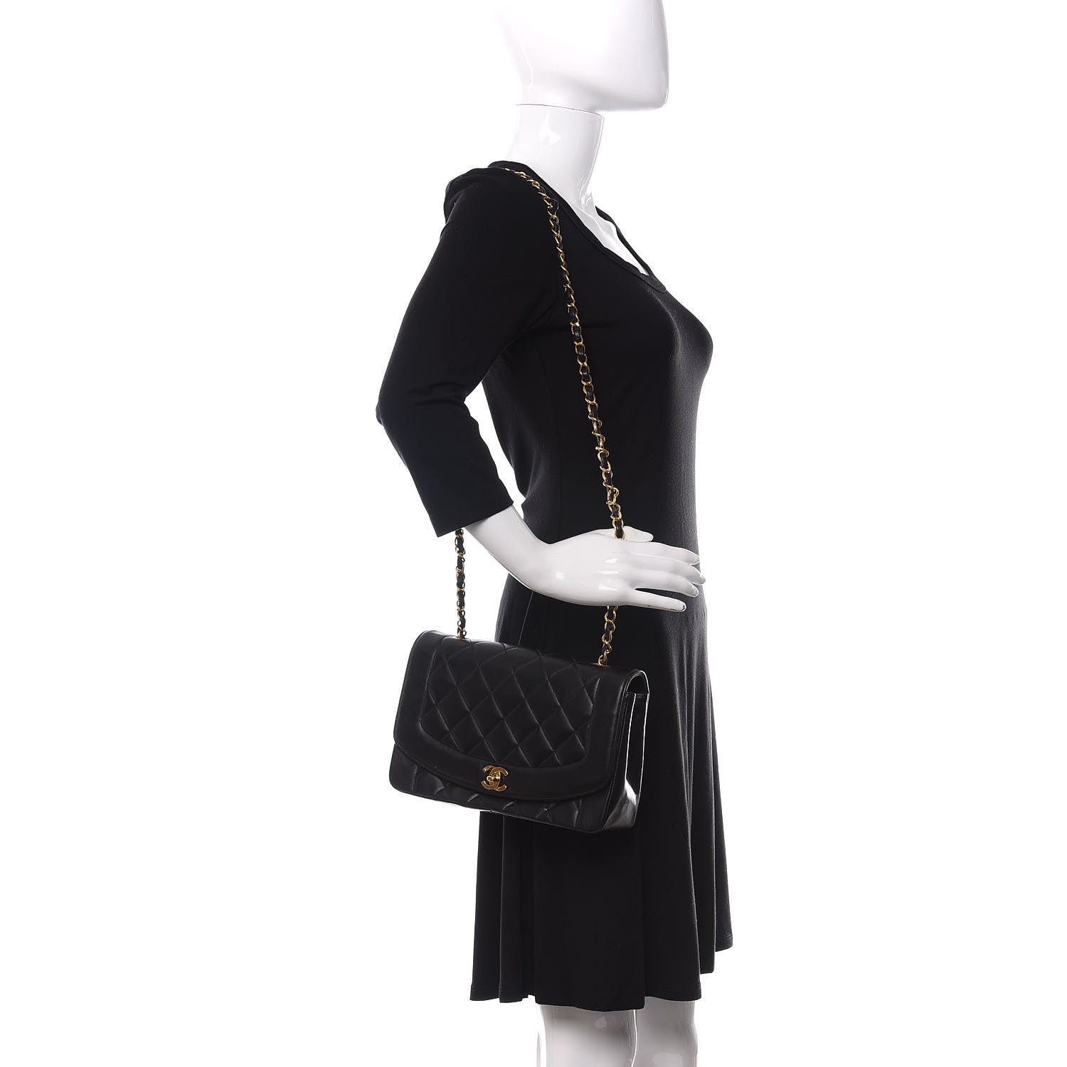 Chanel Lambskin Quilted Medium Single Flap Black 2 of 16