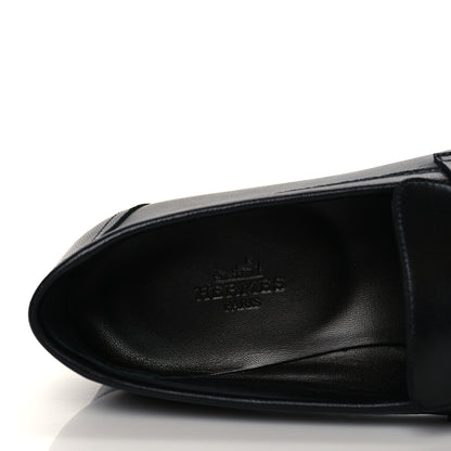Hermes Goatskin Womens Royal Loafers 36.5 Black 7 of 9