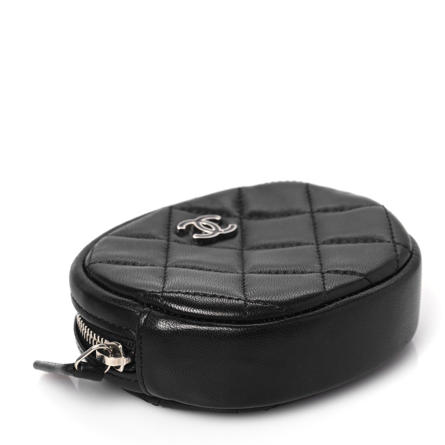 Chanel Lambskin Quilted Zip Around Classic Coin Purse Black 4 of 7