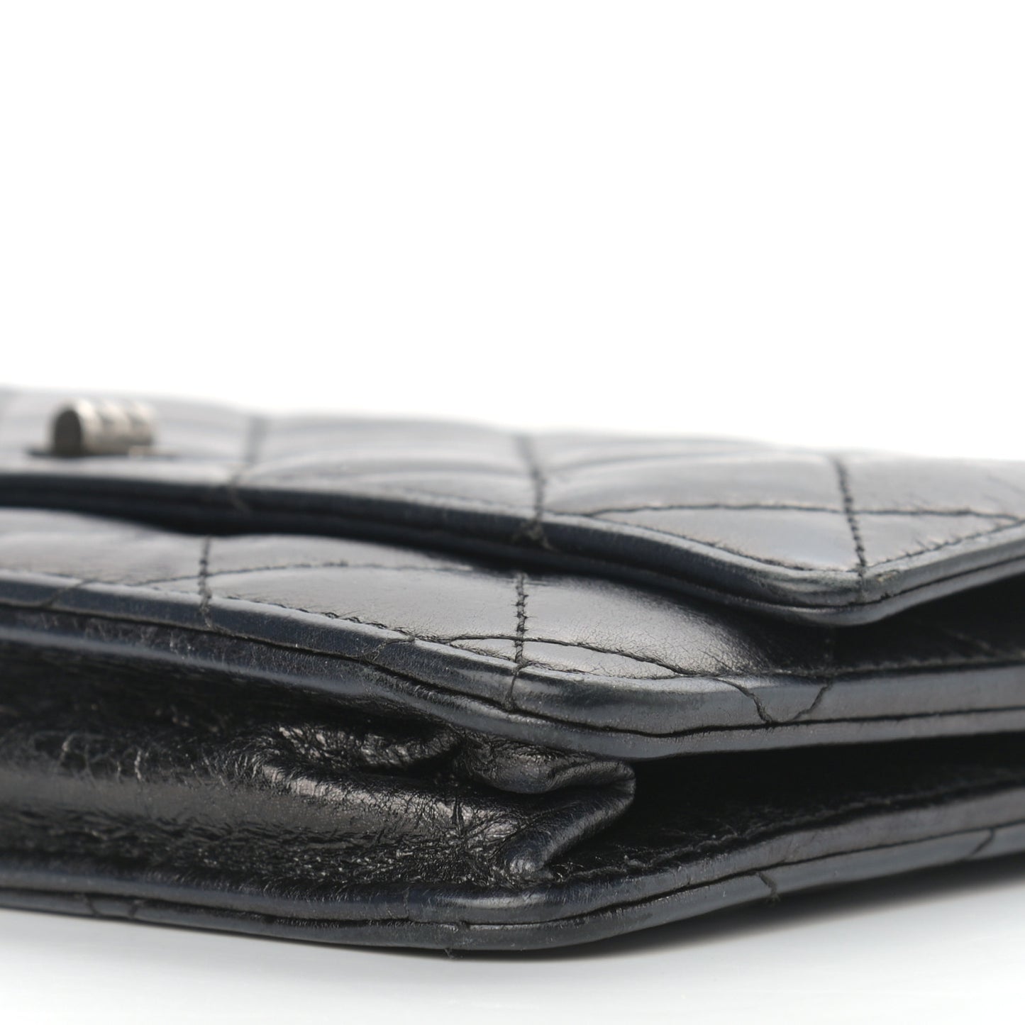 Aged Calfskin Reissue Wallet On Chain WOC Black