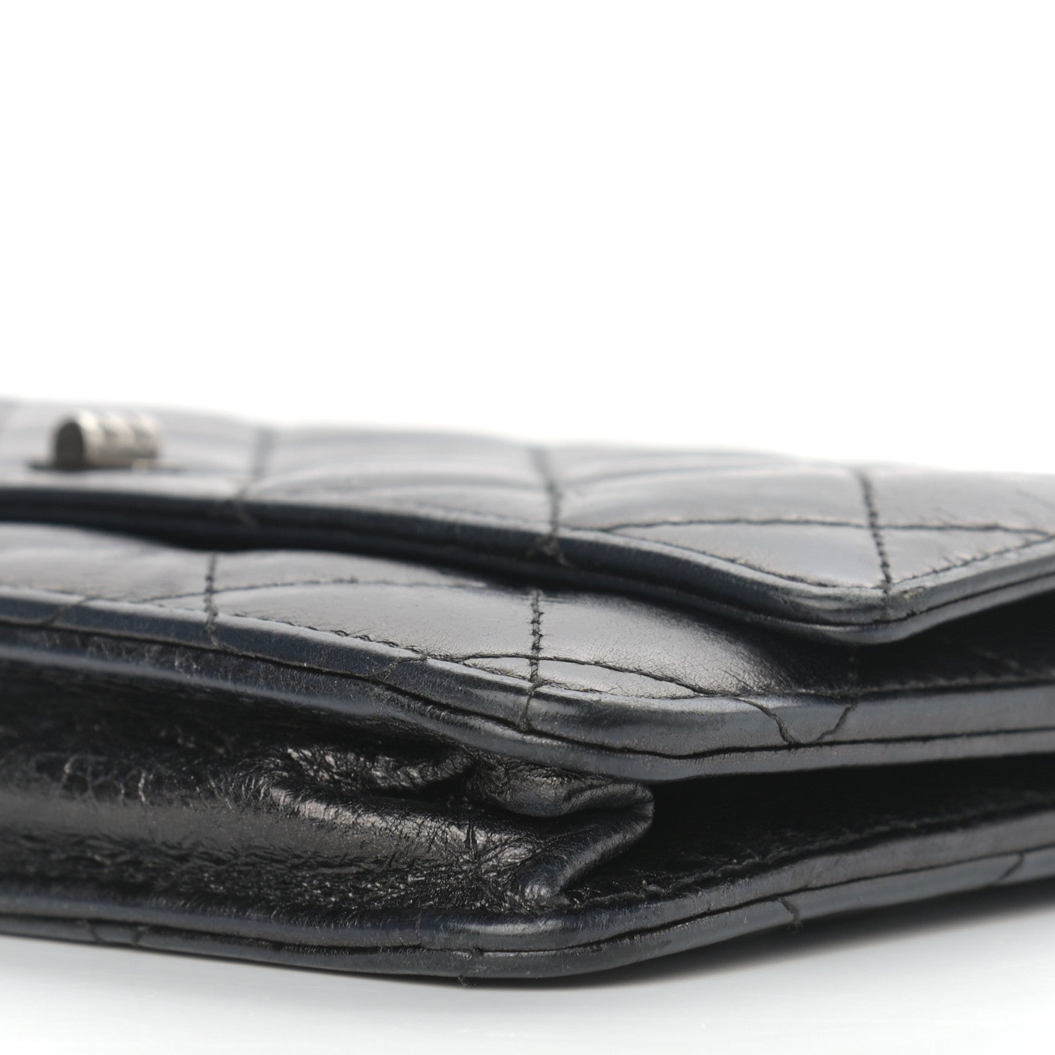 Chanel Aged Calfskin Reissue Wallet On Chain WOC Black 9 of 13