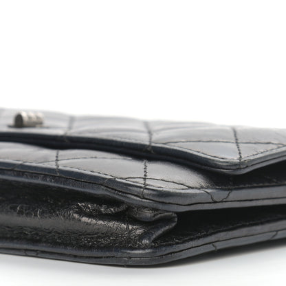 Chanel Aged Calfskin Reissue Wallet On Chain WOC Black 9 of 13