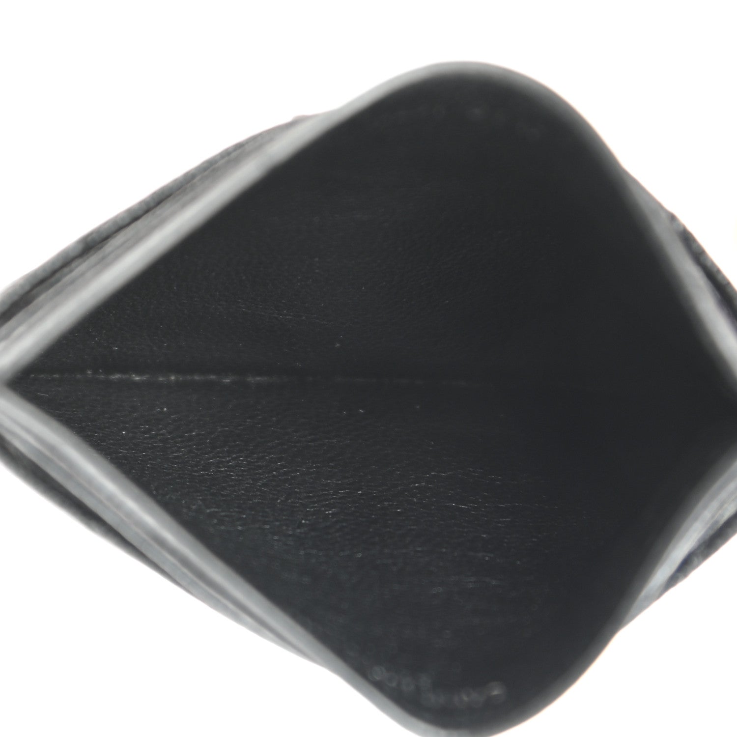 Saint Laurent Grain De Poudre Matelasse Chevron Monogram Credit Card Case Black 5 of 7