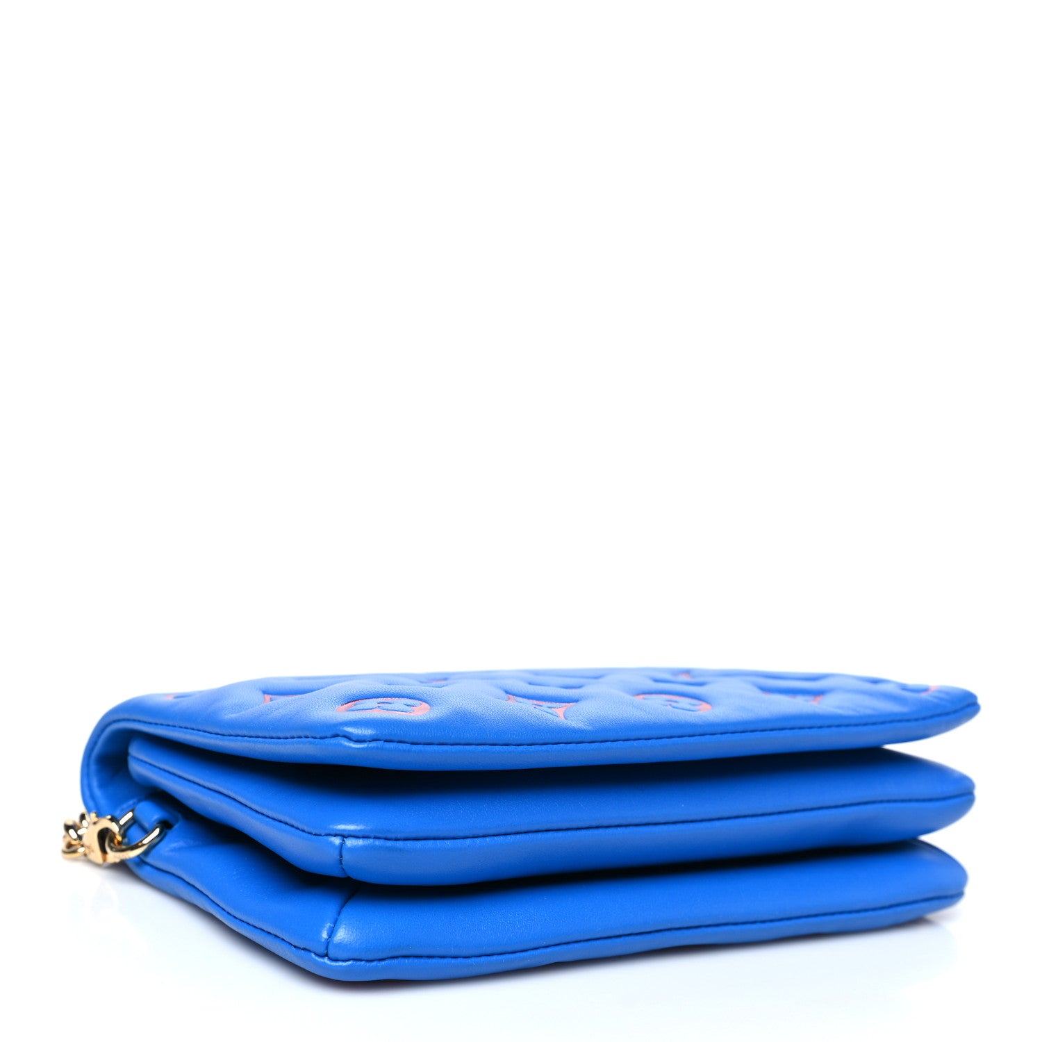 Louis Vuitton Lambskin Embossed Monogram Vuittamins Pochette Coussin Blue Red 4 of 10