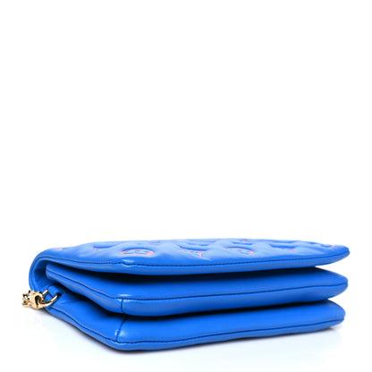 Louis Vuitton Lambskin Embossed Monogram Vuittamins Pochette Coussin Blue Red 4 of 10
