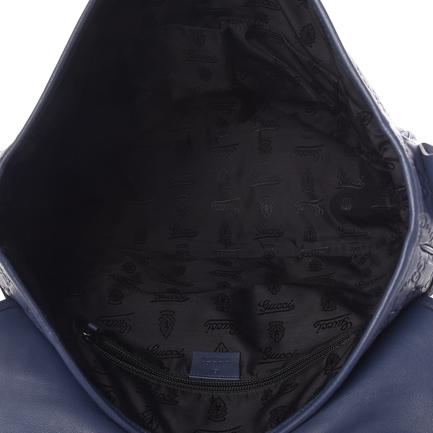 Guccissima Medium Flap Messenger Bag Blue