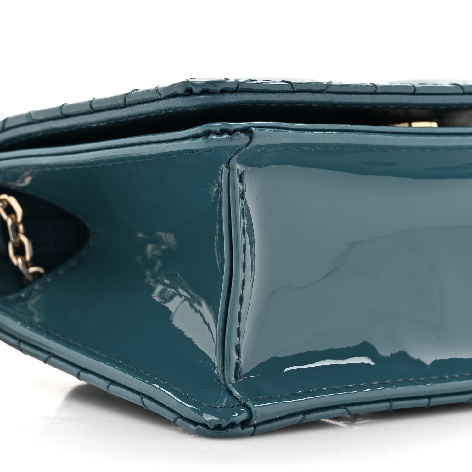 Christian Dior Patent Cannage Nano Lady Dior Pouch Turquoise 10 of 10