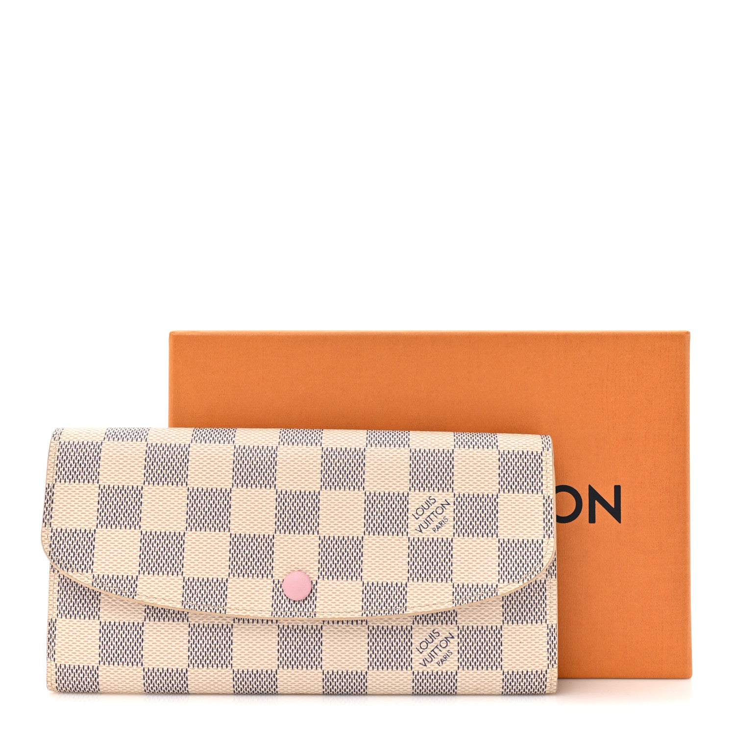 Louis Vuitton Damier Azur Emilie Wallet Rose Ballerine 10 of 10
