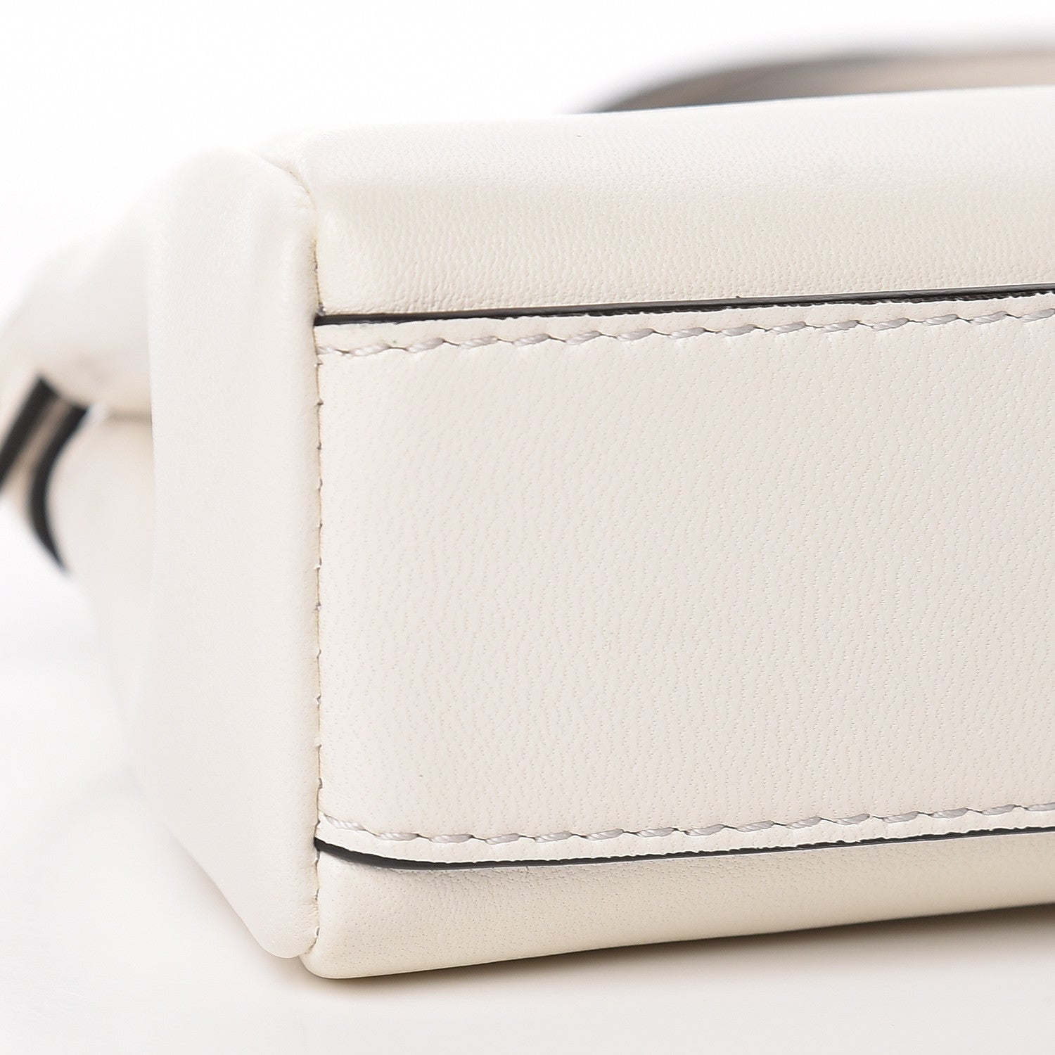 Fendi Shiny Nappa Micro Peekaboo Iconic Satchel White 8 of 10