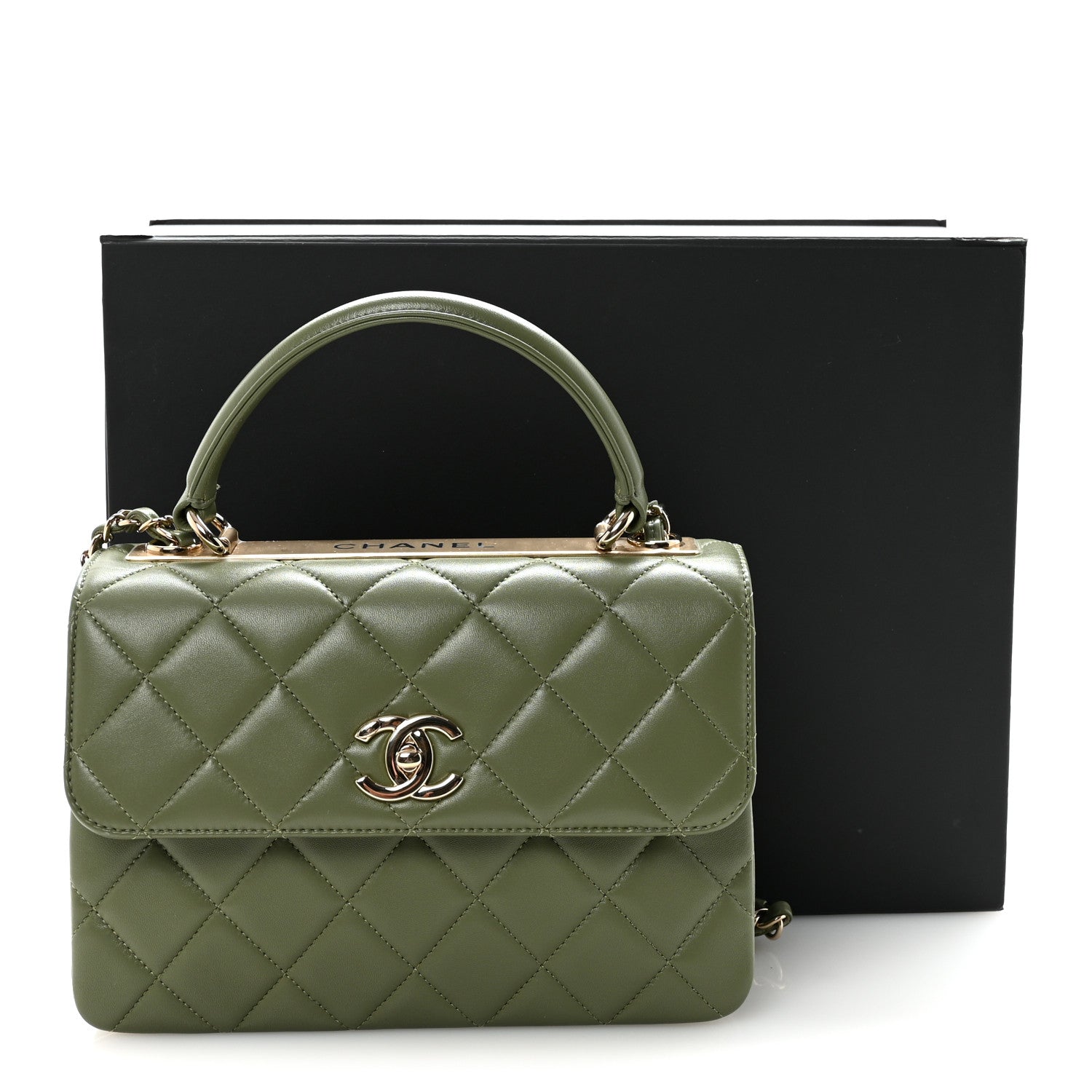 Chanel Lambskin Quilted Small Trendy CC Flap Dual Handle Bag Green 10 of 10