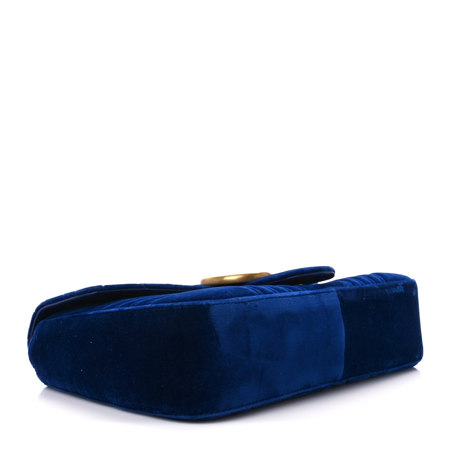 Gucci Velvet Matelasse Medium GG Marmont Shoulder Bag Cobalt Blue 4 of 11