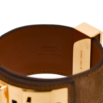 Hermes Veau Doblis Suede Collier de Chien CDC Bracelet L Muscade 4 of 6