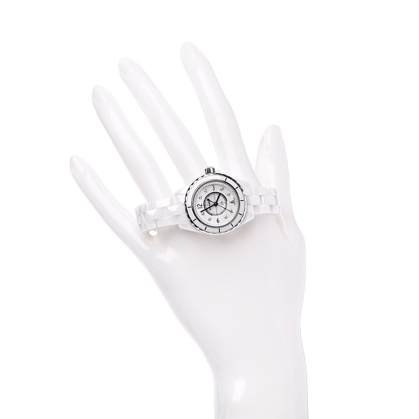 Stainless Steel Ceramic Diamond Mother of Pearl 29mm J12 Quartz Watch White