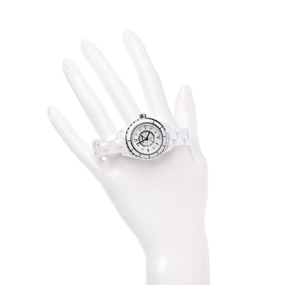 Chanel Stainless Steel Ceramic Diamond Mother of Pearl 29mm J12 Quartz Watch White 2 of 6