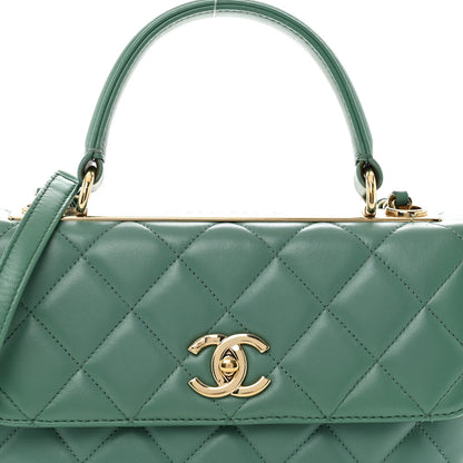Chanel Lambskin Quilted Small Trendy CC Flap Dual Handle Bag Green 9 of 16
