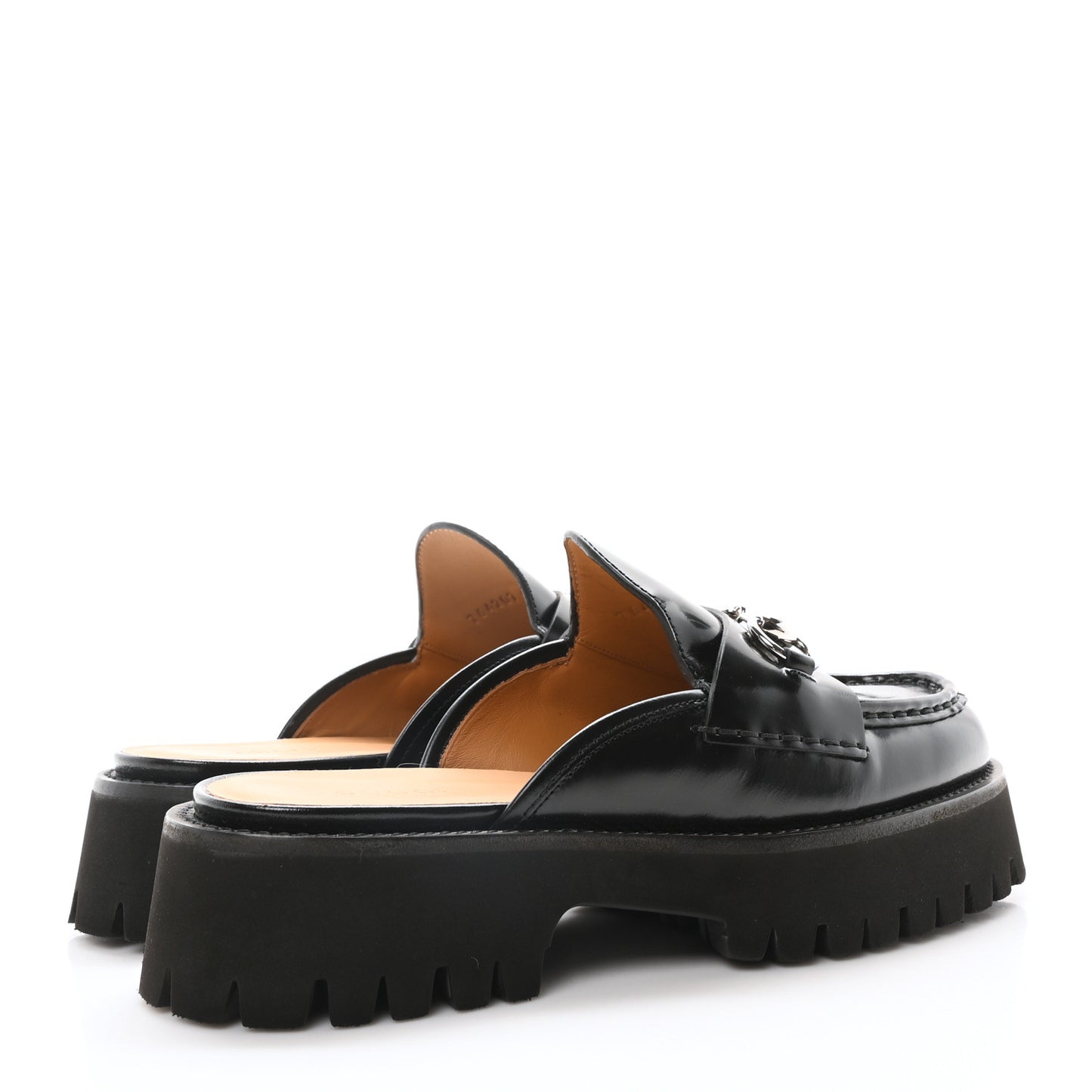 Magnum Calfskin Womens Horsebit Platform Mules 39.5 Black 38 Black
