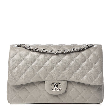 Chanel Caviar Quilted Jumbo Double Flap Grey 1 of 9