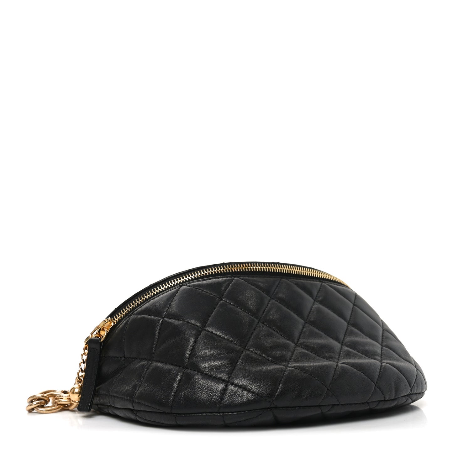 Lambskin Pearl Quilted CC Belt Bag Black