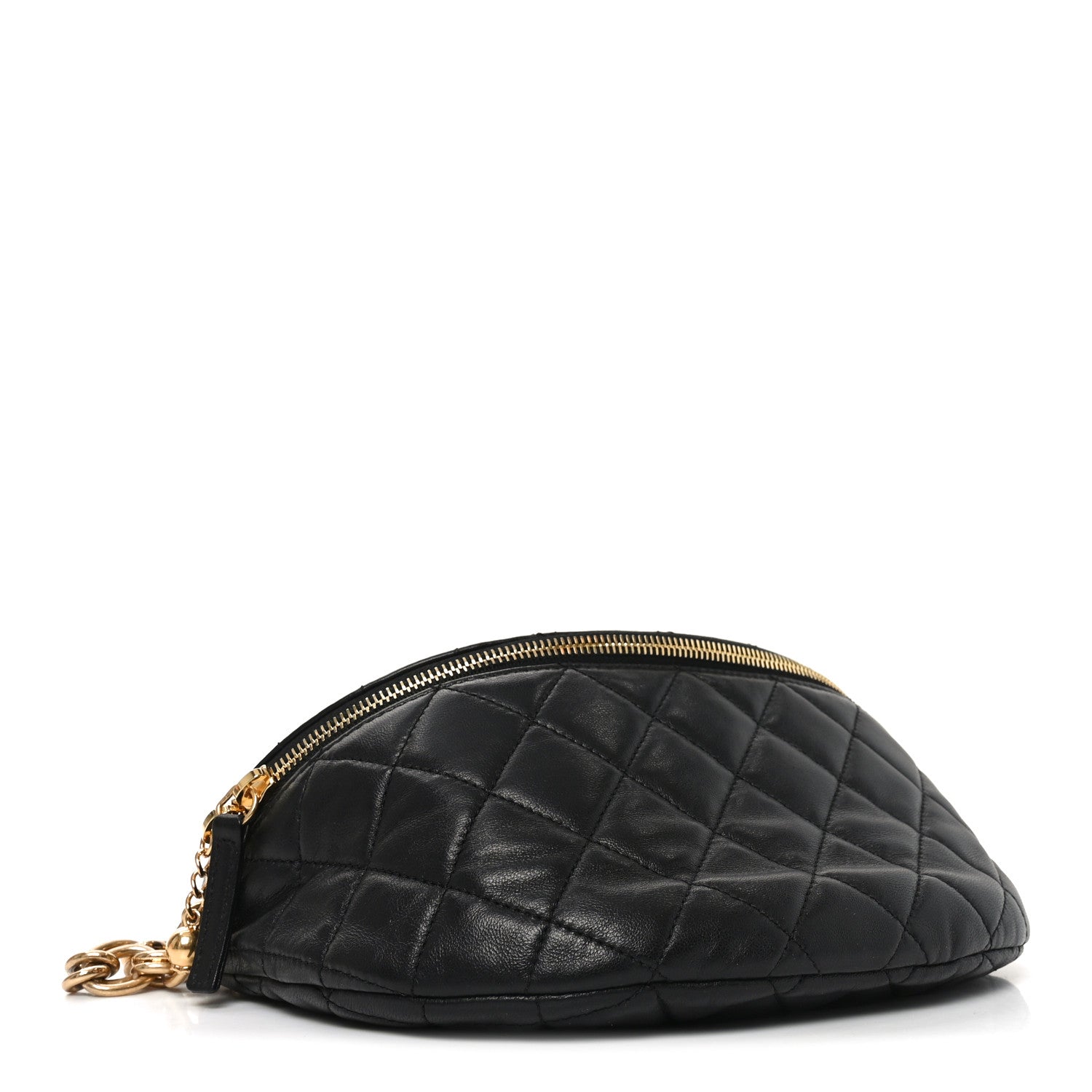 Chanel Lambskin Pearl Quilted CC Belt Bag Black 4 of 10