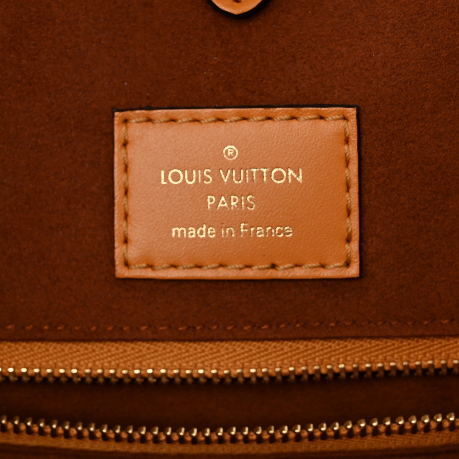 Louis Vuitton Calfskin Monogram Fold Tote MM Camel Sunbeam Cream 7 of 12