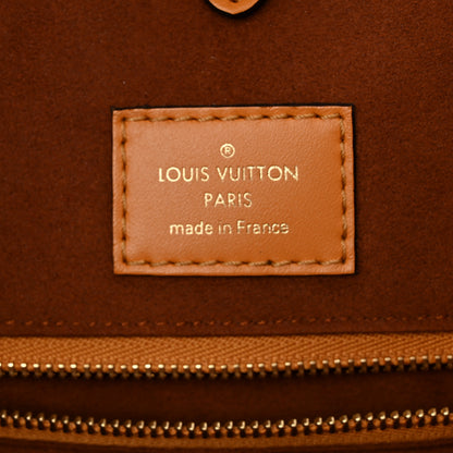 Louis Vuitton Calfskin Monogram Fold Tote MM Camel Sunbeam Cream 7 of 12