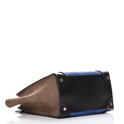 Celine Nubuck Smooth Calfskin Mini Tri-Color Luggage Royal Blue 4 of 8