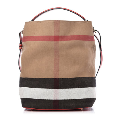 Burberry Canvas Mega Check Medium Ashby Hobo Cadmium Red 1 of 10