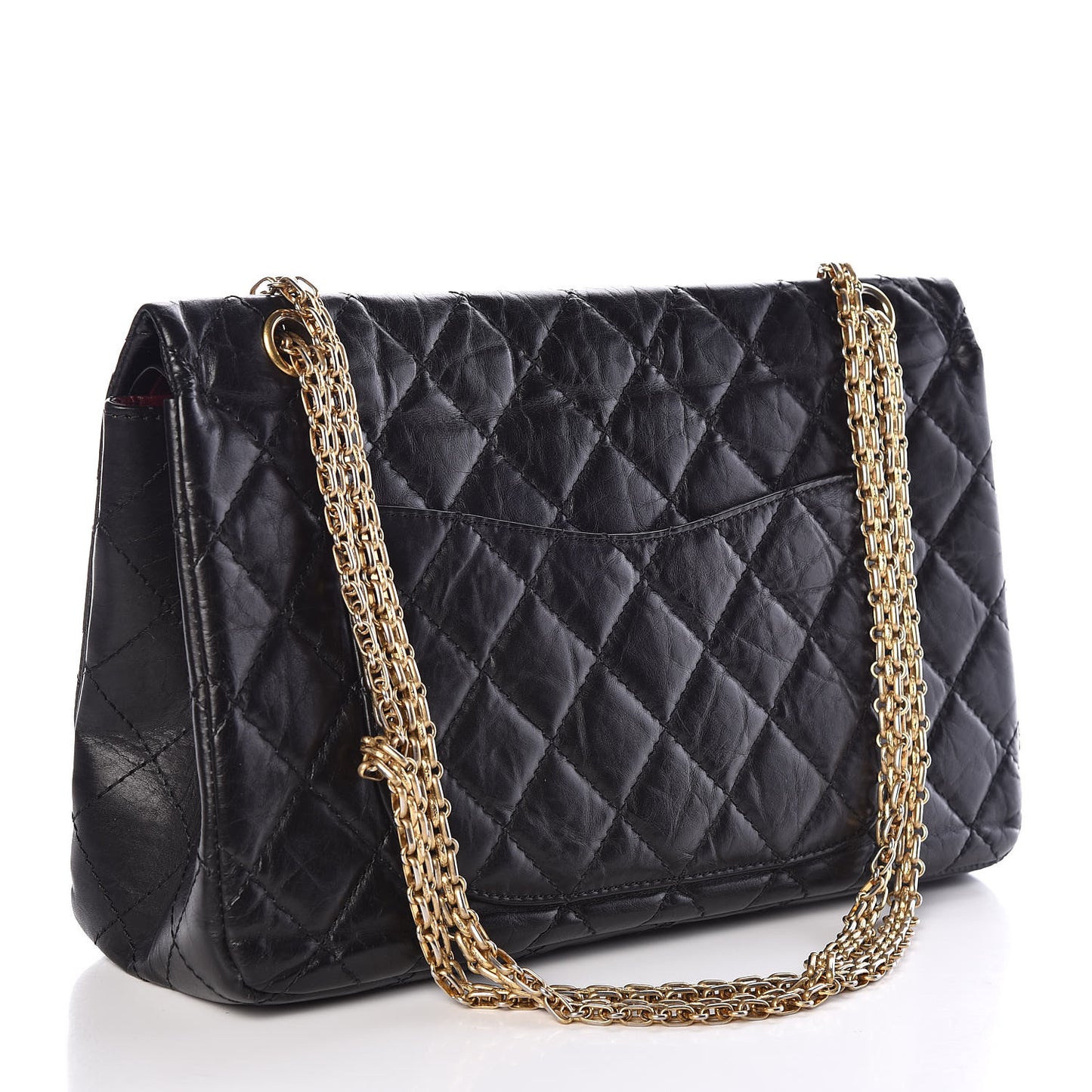 Aged Calfskin Quilted 2.55 Reissue 227 Flap Black