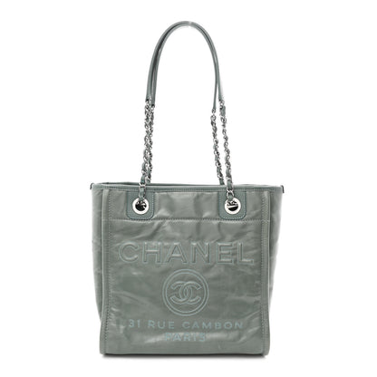 Chanel Glazed Calfskin Mini Deauville Tote Green 1 of 10