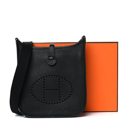 Hermes Taurillon Clemence Evelyne TPM Black 12 of 12