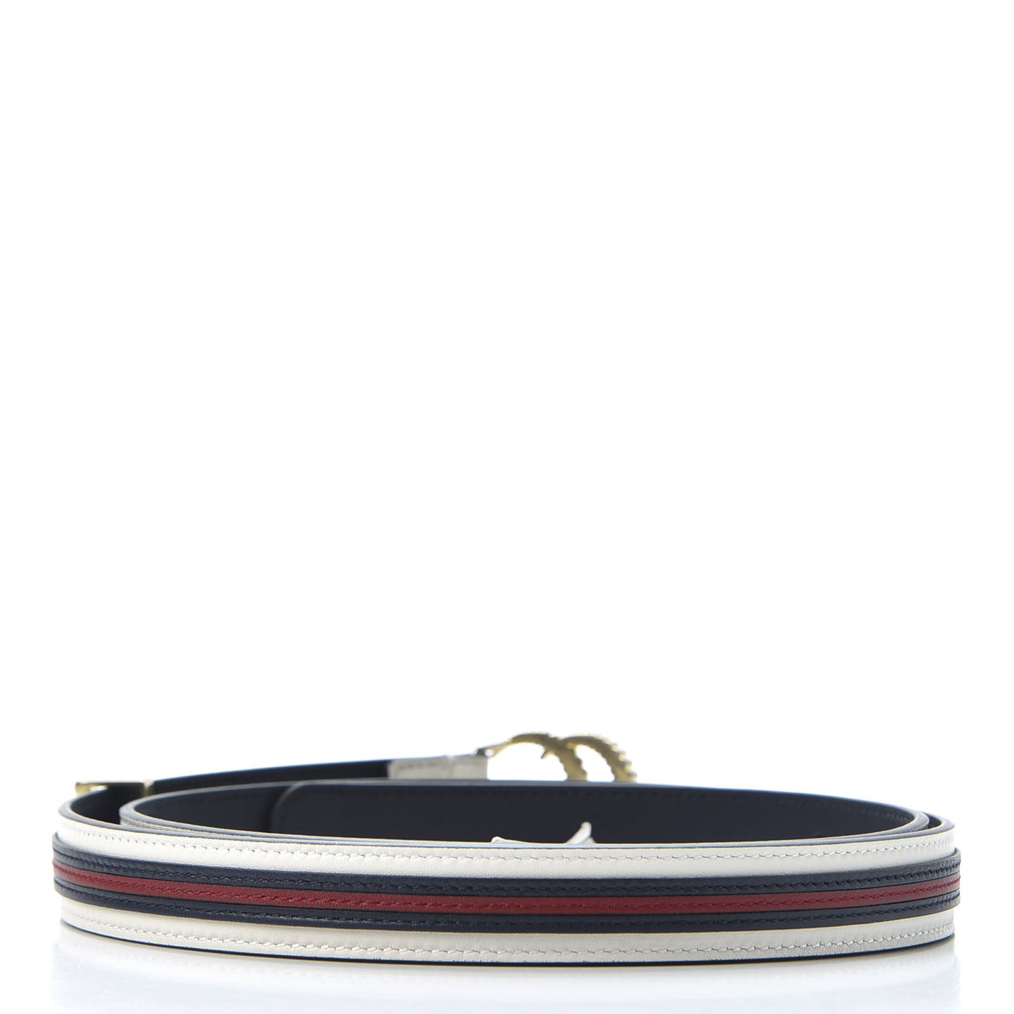 Calfskin 20mm Torchon Double G Sylvie Belt 90 36 Off White Blue Red