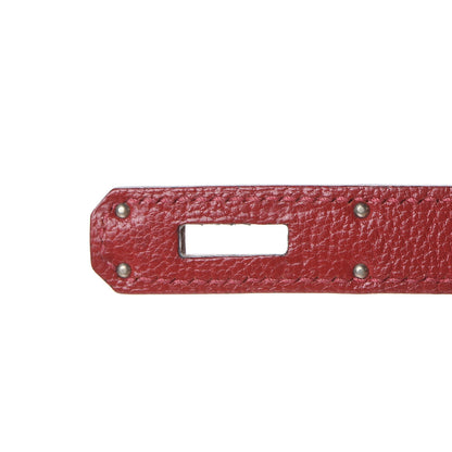 Hermes Chevre Mysore Horseshoe Kelly Retourne 28 Rouge Garance Bleu Obscur 29 of 38