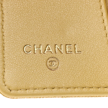 Chanel Iridescent Caviar Quilted Classic 4 Key Holder Wallet Yellow 6 of 8