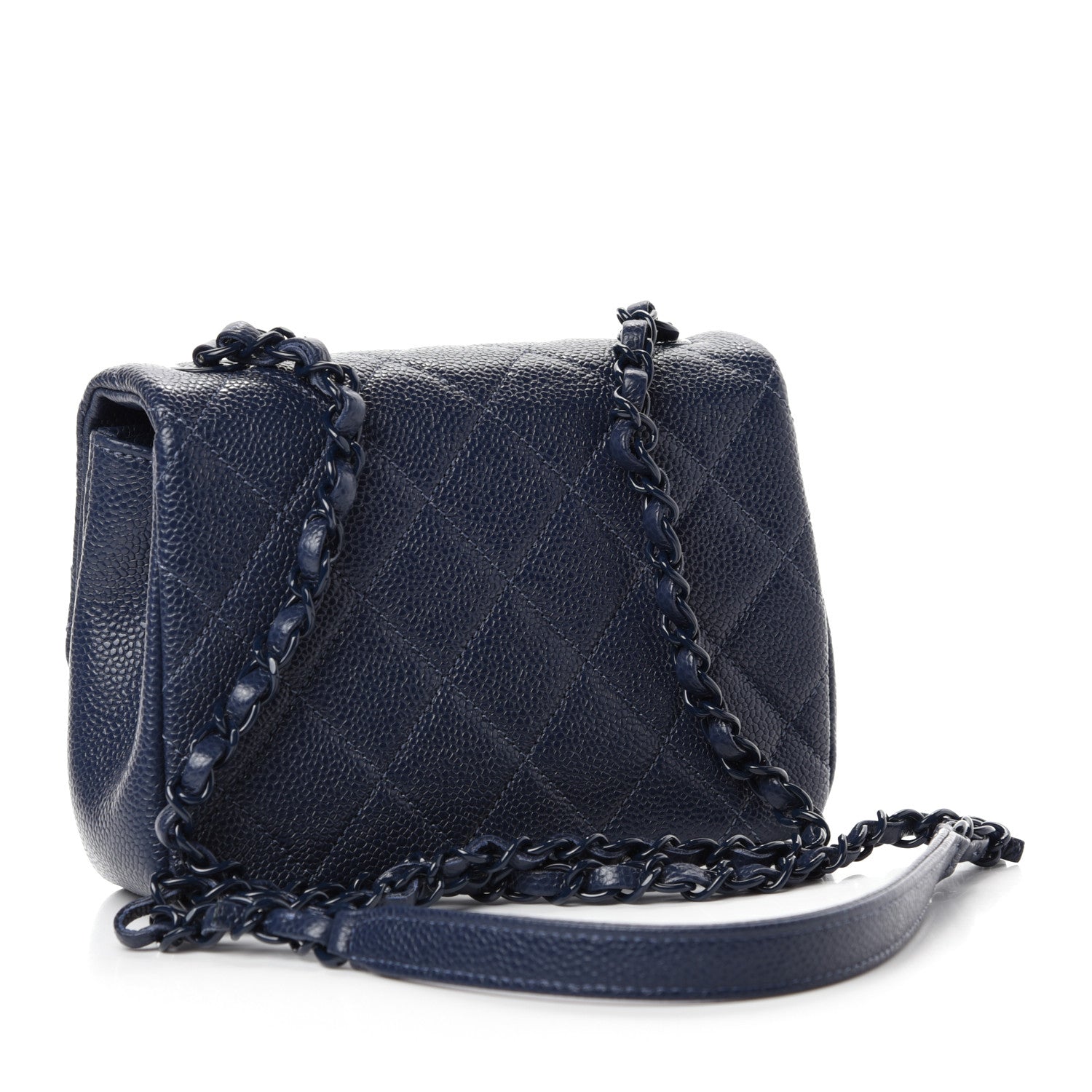 Chanel Caviar Quilted Incognito Mini Square Flap Dark Blue 3 of 10