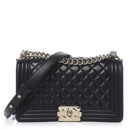Chanel Lambskin Quilted Medium Boy Flap Black 1 of 12
