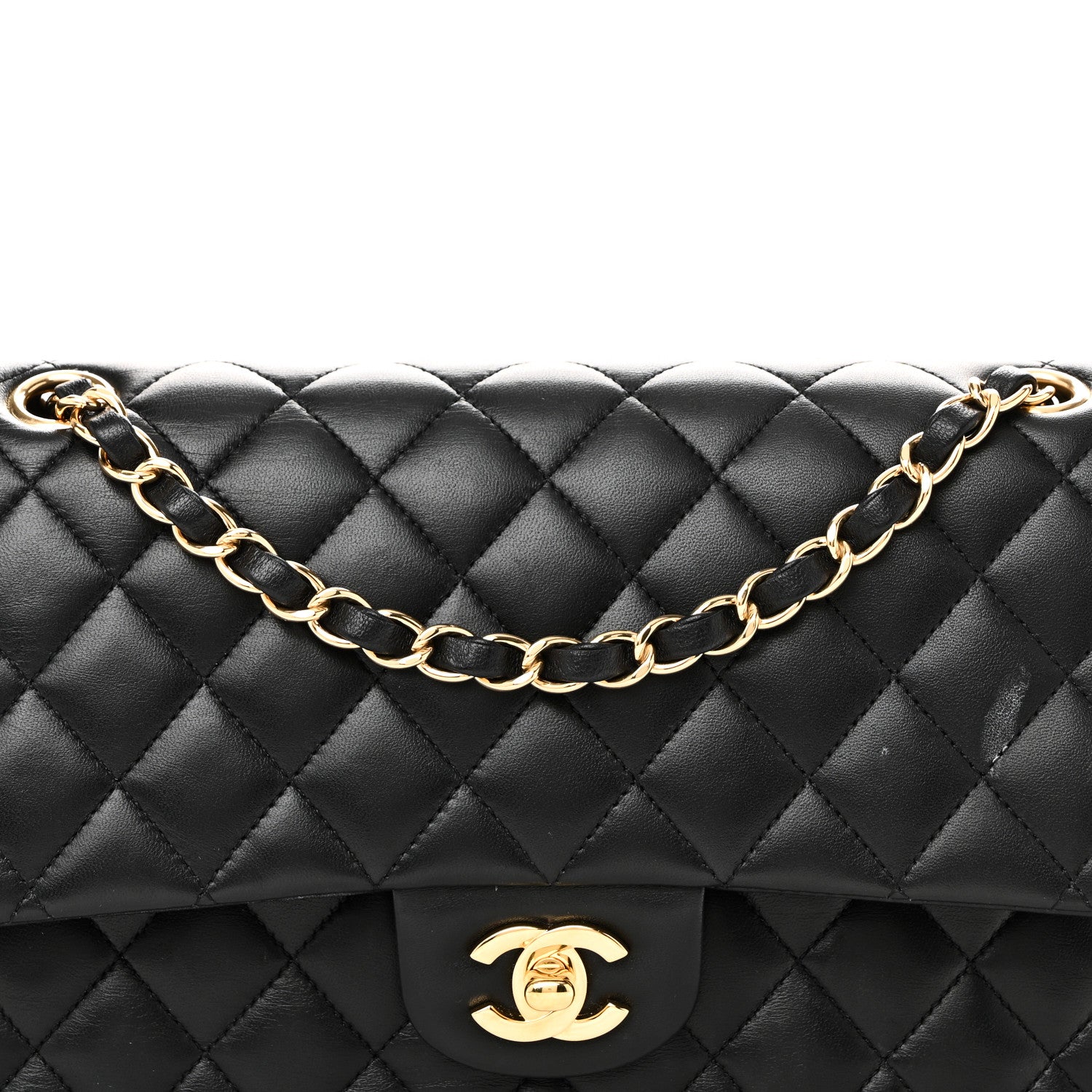Chanel Lambskin Quilted Medium Double Flap Black 8 of 11