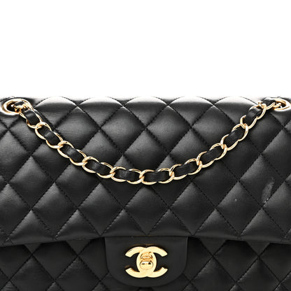 Chanel Lambskin Quilted Medium Double Flap Black 8 of 11