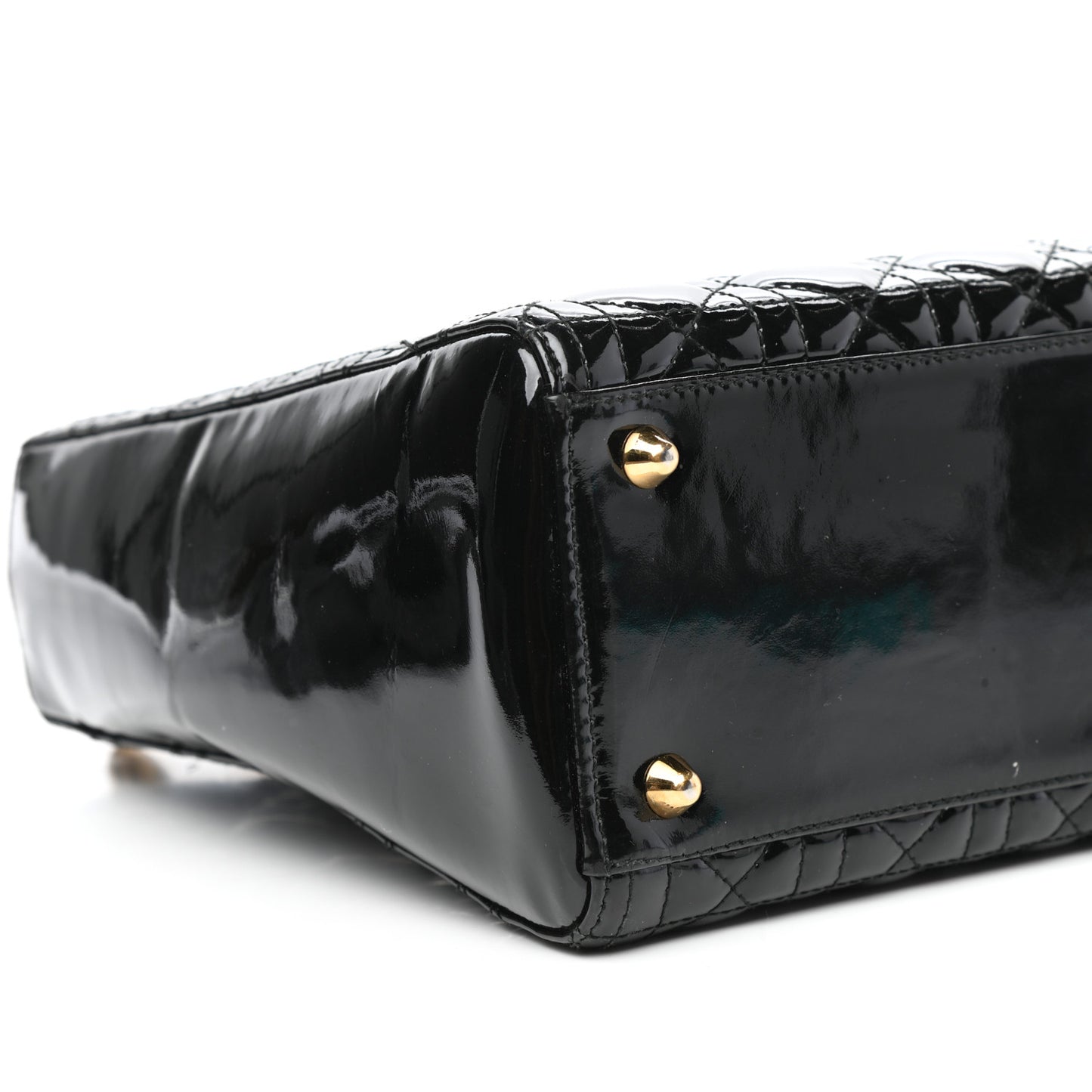 Patent Cannage Large Lady Dior Black