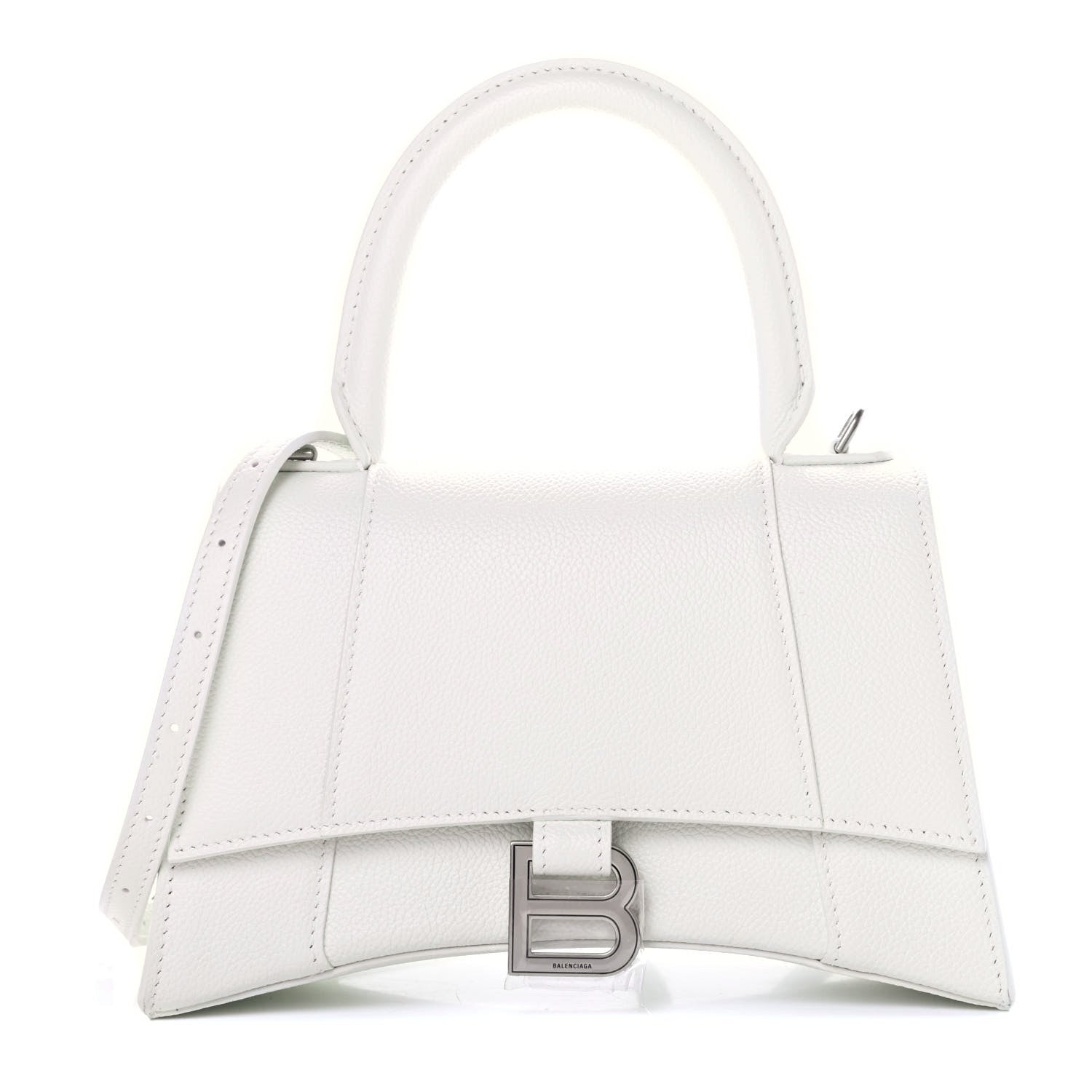 Balenciaga Grained Calfskin Small Hourglass Top Handle Bag White 1 of 11